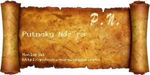 Putnoky Nóra névjegykártya